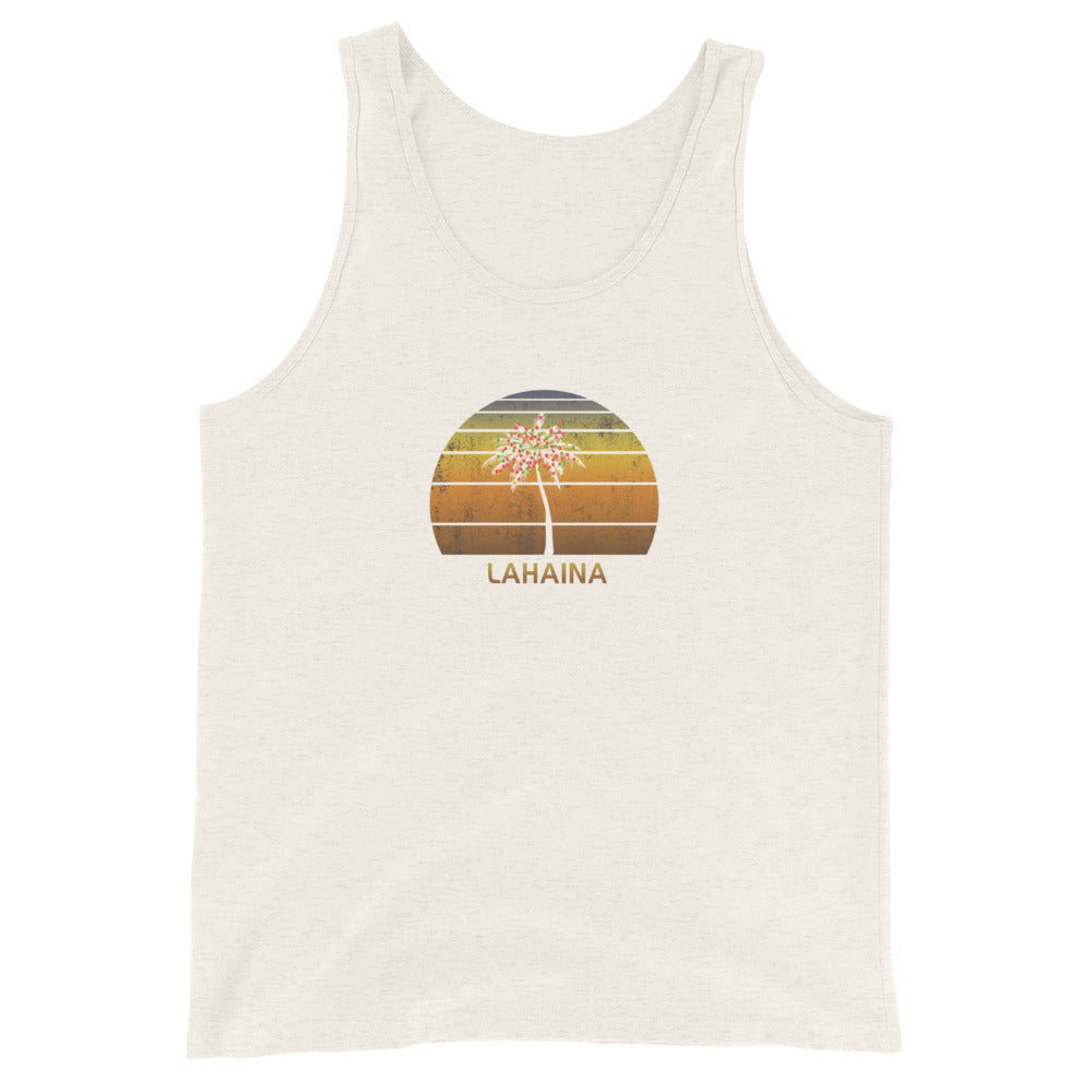 Retro Lahaina Maui Hawaii Christmas Family Vacation Souvenir Sunset Unisex Tank Top