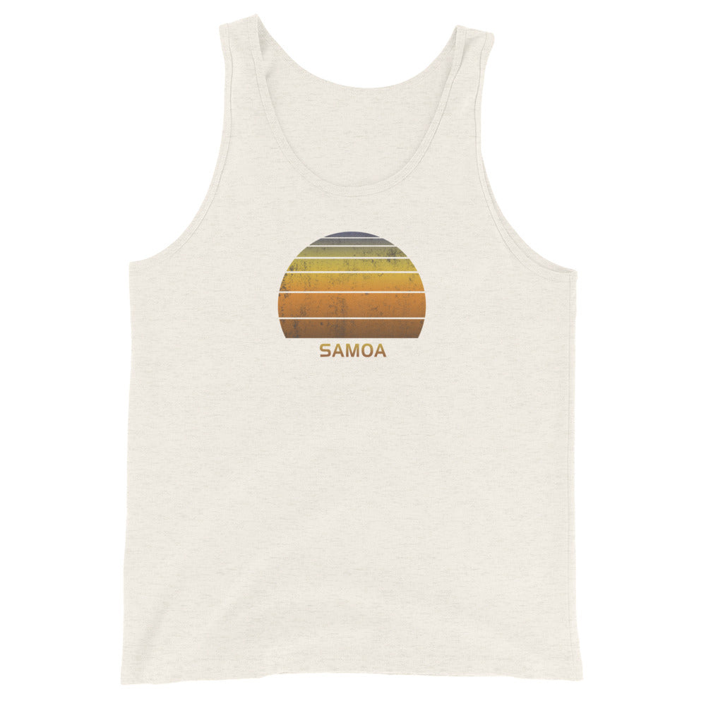 Retro Samoa Vintage Sunset Vacation Souvenir Unisex Tank Top