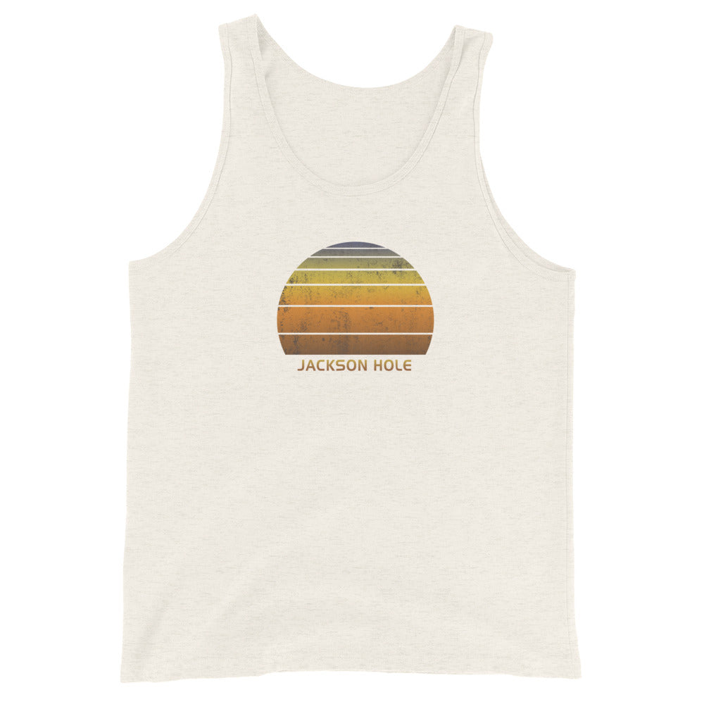 Retro Jackson Hole Wyoming Vintage Sunset Vacation Souvenir Unisex Tank Top