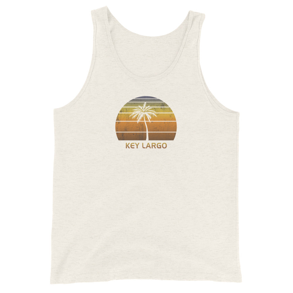 Retro Key Largo Florida Unisex Tank Top Vintage Sunset Beach Vacation Souvenir