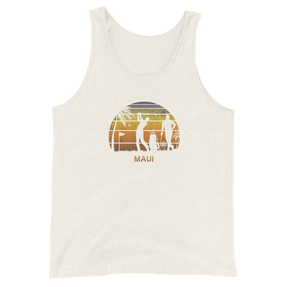 Retro Maui Hawaii Golf Golfing Fan Golfer Gift Unisex Tank Top