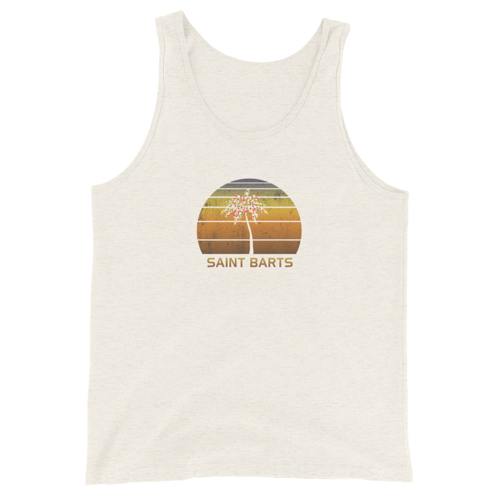 Retro Saint Barts Unisex Tank Top Christmas Family Vacation Souvenir Sunset