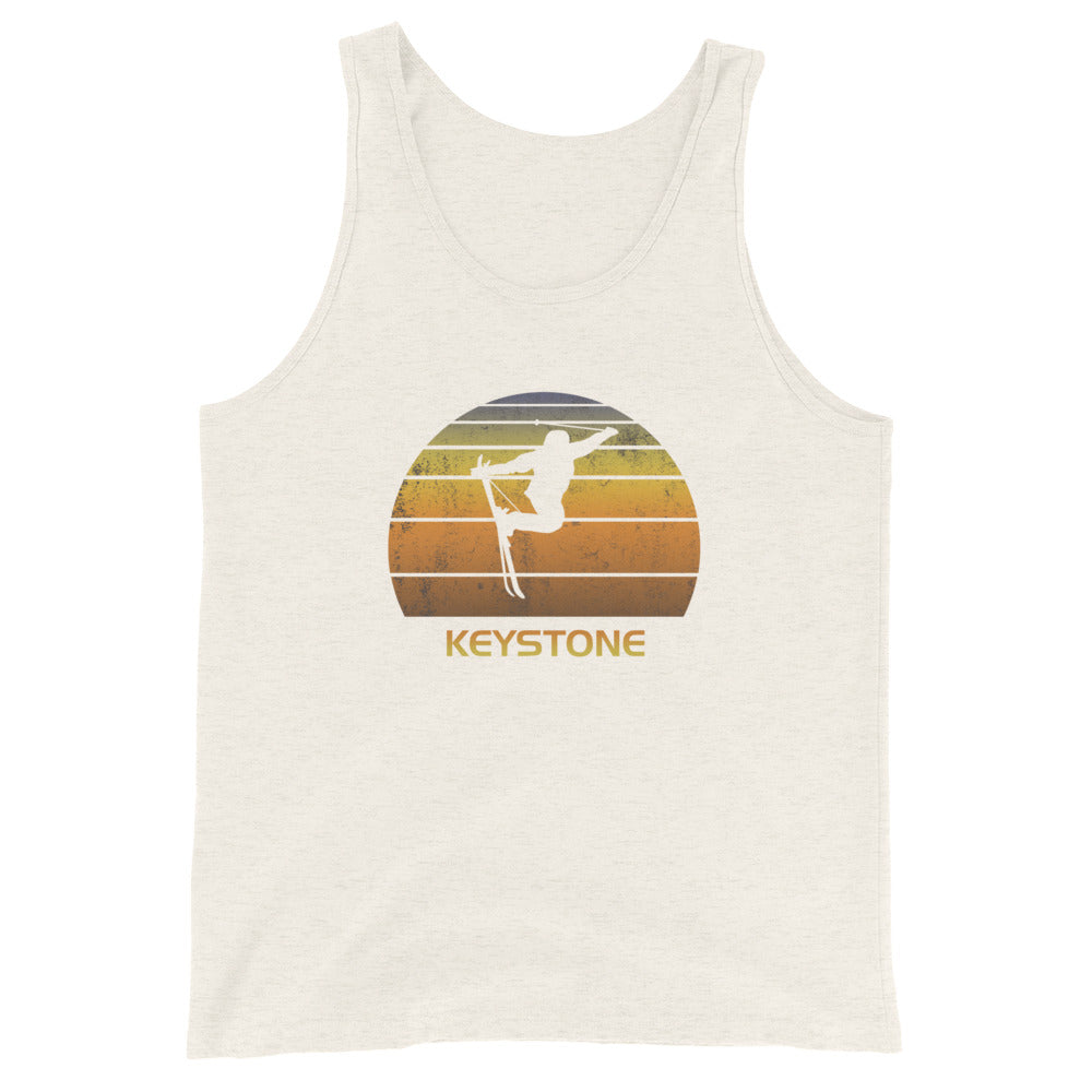 Retro Keystone Colorado Ski Fan Skier Gift Skiing Sunset Vintage Sunrise Unisex Tank Top