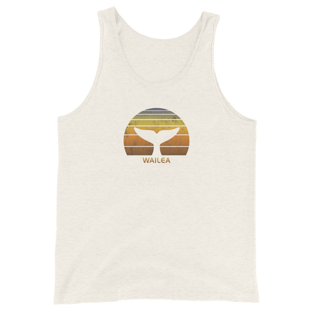 Wailea Maui Hawaii Whale Watching Fan Retro Sunset Unisex Tank Top