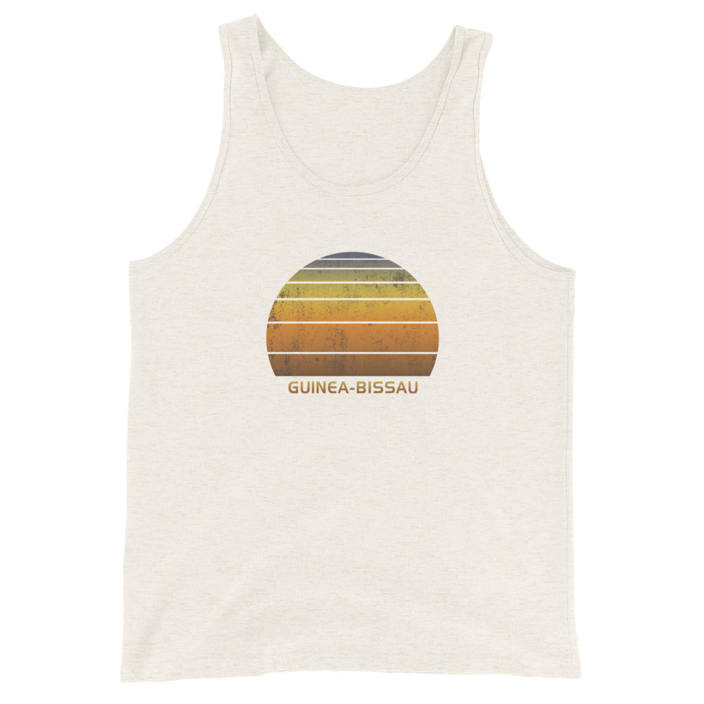 Retro Guinea Bissau Unisex Tank Top Sunset Vintage Native African Vacation Souvenir