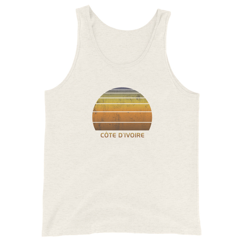 Retro Cote d'Ivoire Sunset Vintage Native Vacation African Souvenir Unisex Tank Top