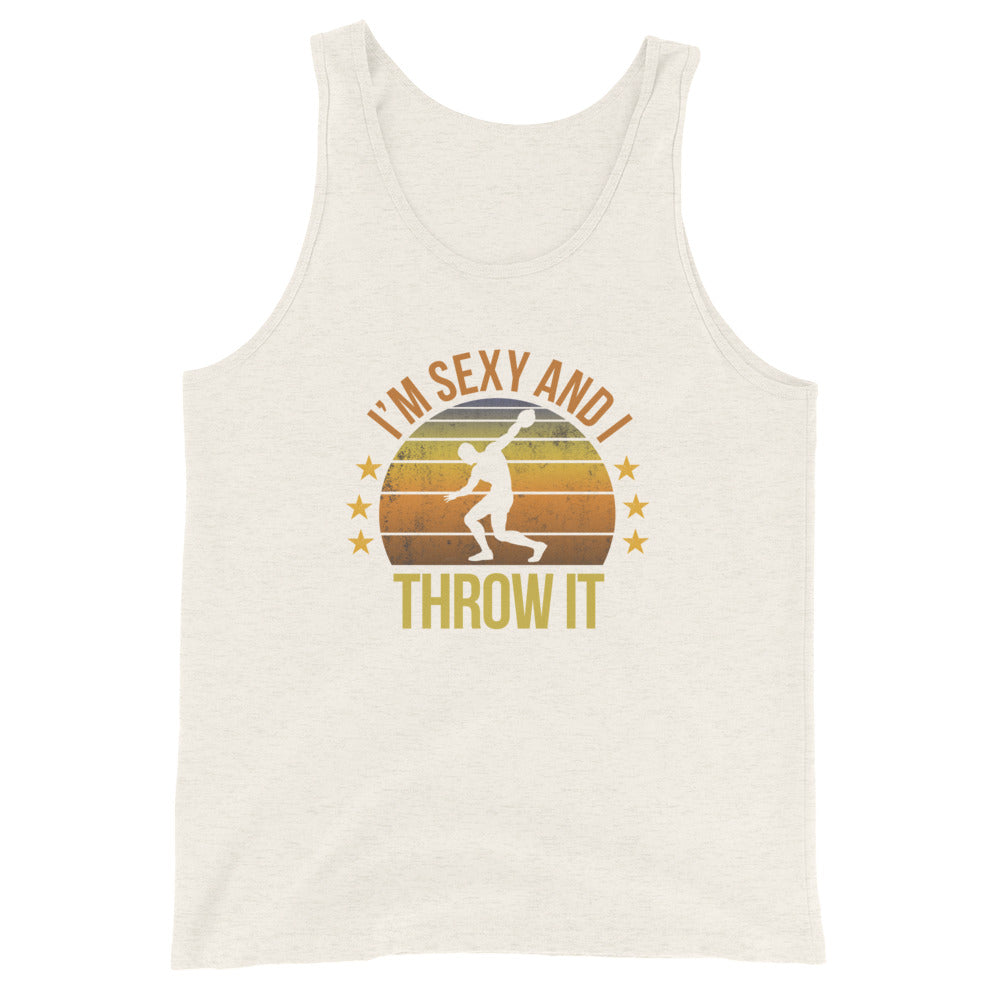 Funny Discus Throwing Thrower Unisex Tank Top Athlete Track Quote Joke Sarcastic