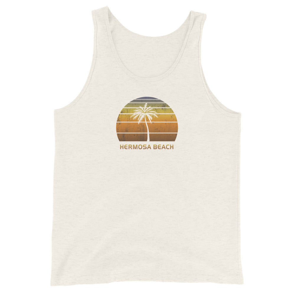 Retro Hermosa Beach California Unisex Tank Top Vintage Sunset Vacation Souvenir