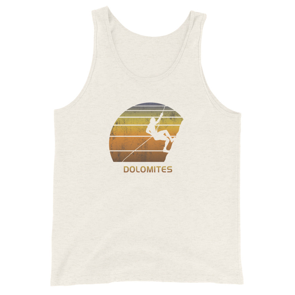 Retro Dolomites Italy Rock Climbing Fan Bouldering Climber Unisex Tank Top