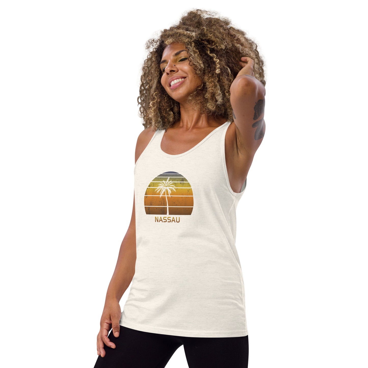 Retro Nassau Bahamas Vintage Sunset Beach Vacation Souvenir Unisex Tank Top