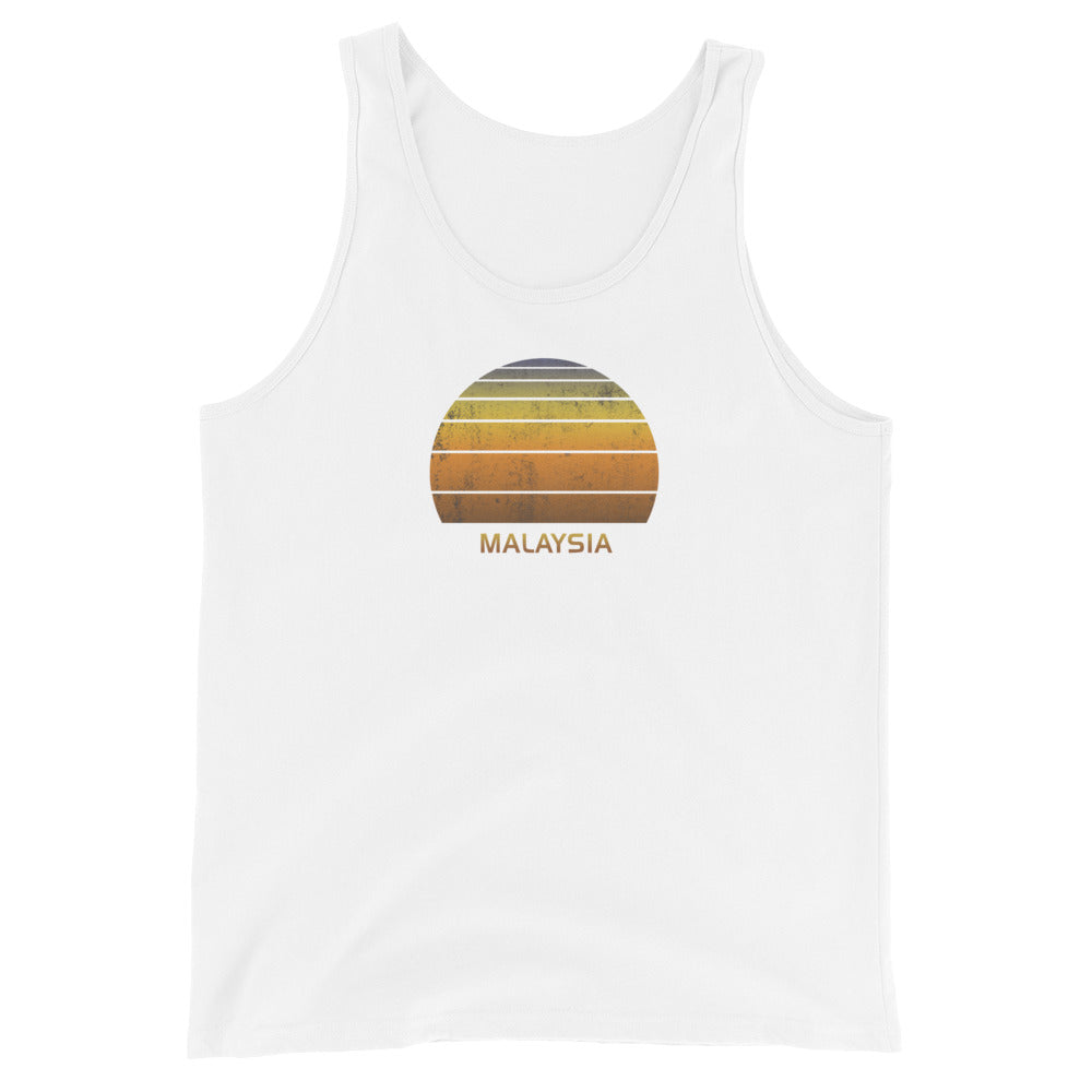 Retro Malaysia Vintage Sunset Vacation Souvenir Unisex Tank Top