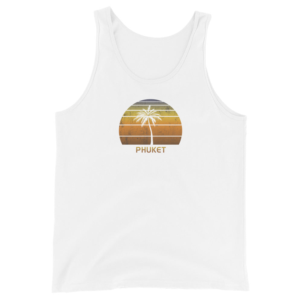 Retro Phuket Thailand Vintage Sunset Beach Vacation Souvenir Unisex Tank Top