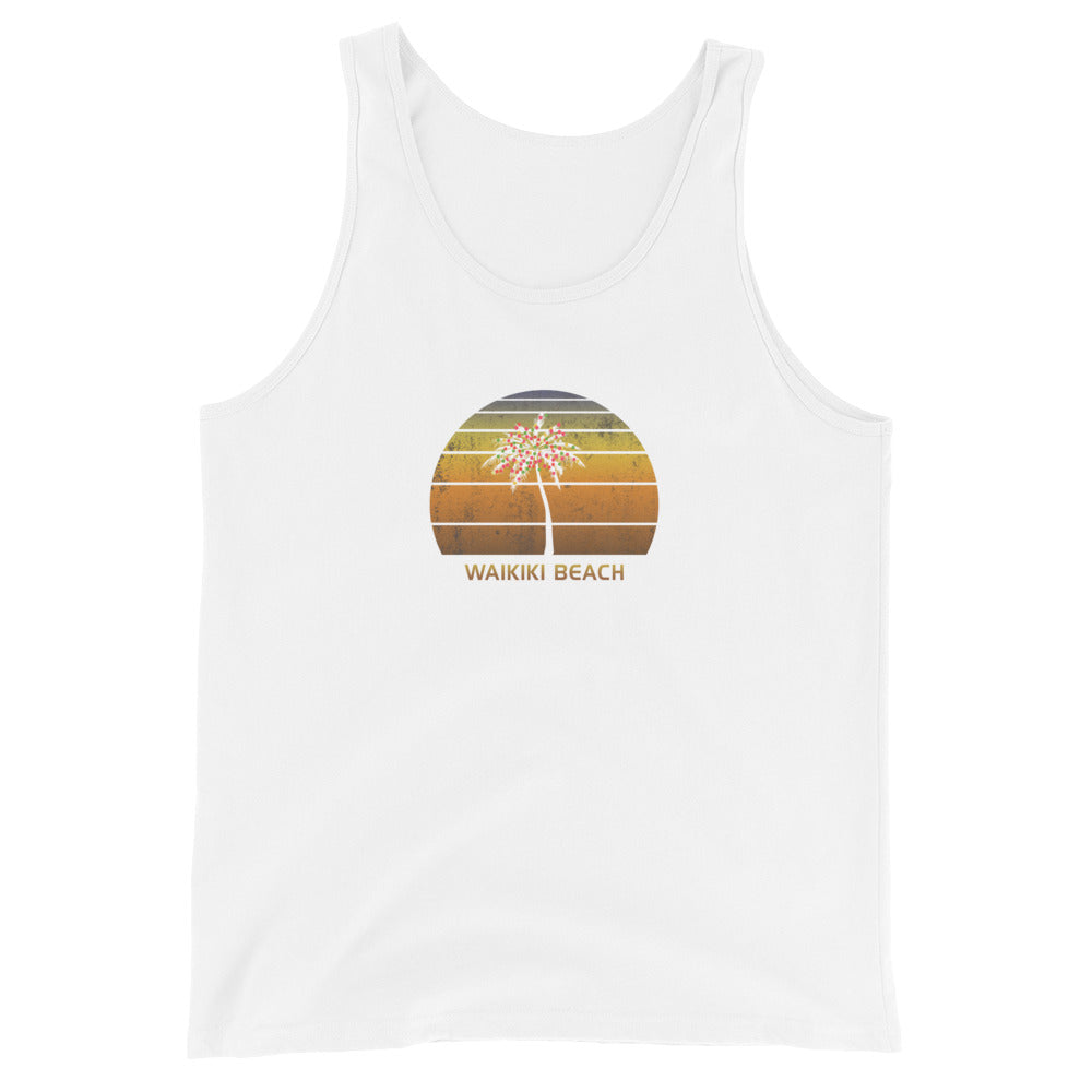 Waikiki Beach Oahu Hawaii Fan Christmas Vacation Souvenir Unisex Tank Top