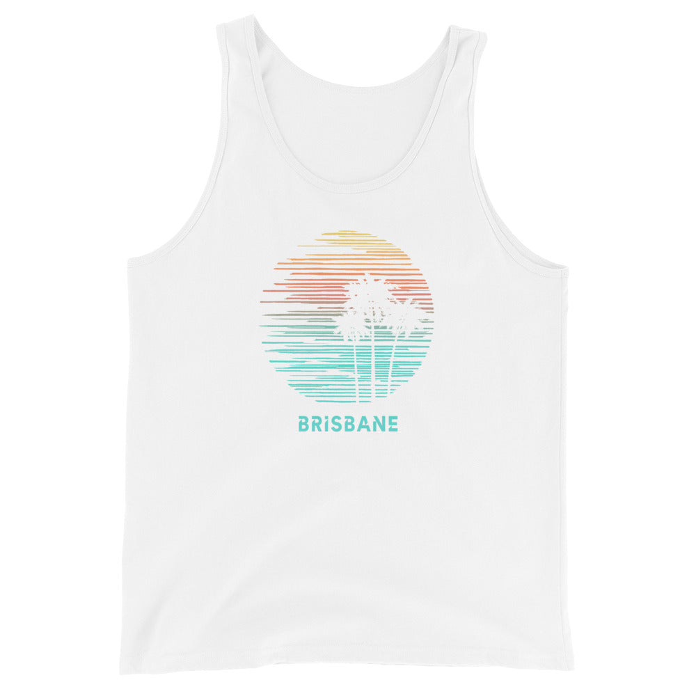 Brisbane Australia Palm Tree Artistic Vacation Souvenir Unisex Tank Top