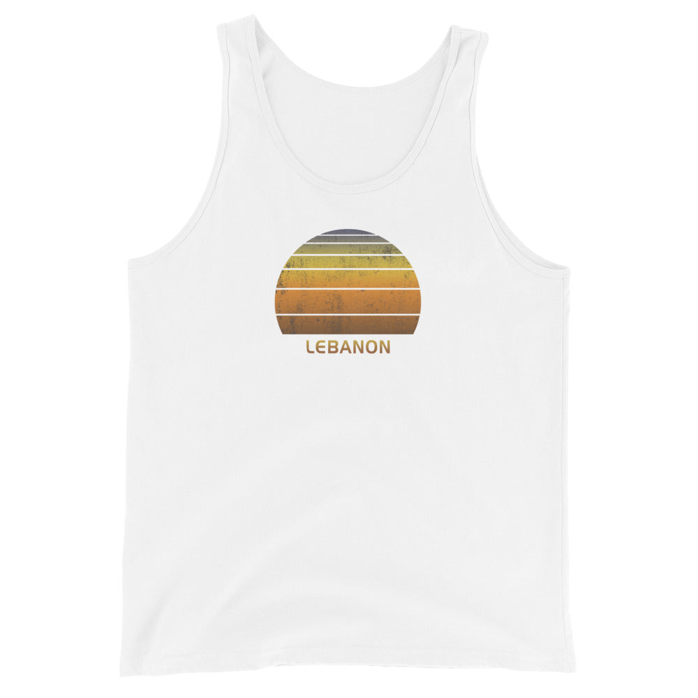 Retro Lebanon Vintage Sunset Vacation Souvenir Unisex Tank Top