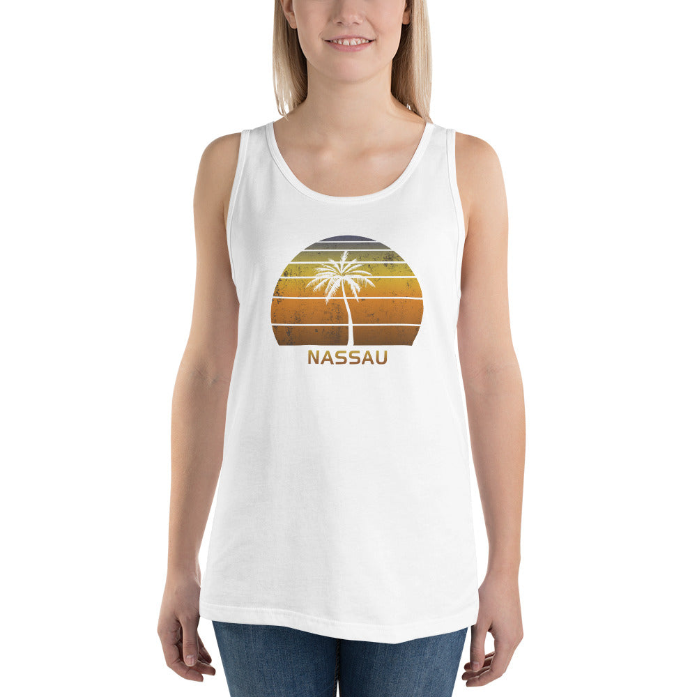 Retro Nassau Bahamas Vintage Sunset Beach Vacation Souvenir Unisex Tank Top