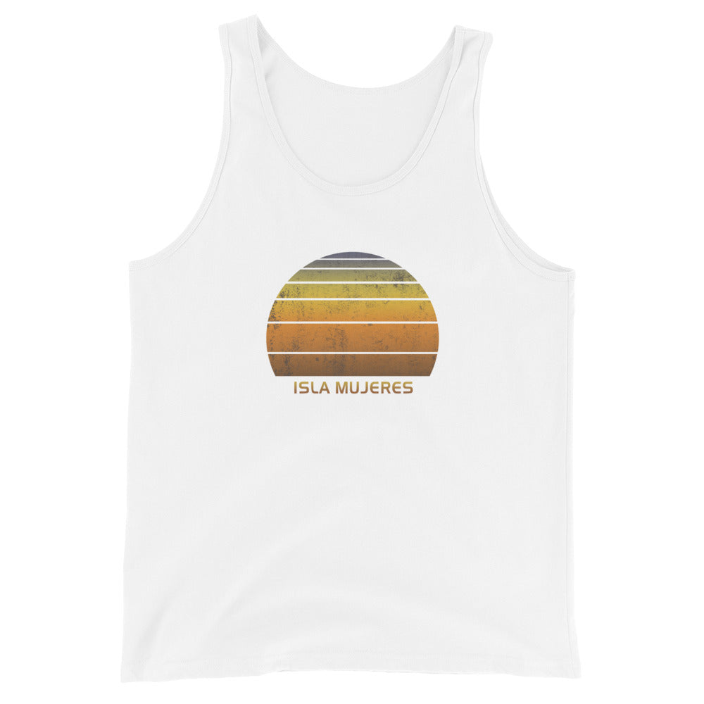 Retro Isla Mujeres Mexico Sunset Vintage Native Vacation Souvenir Unisex Tank Top