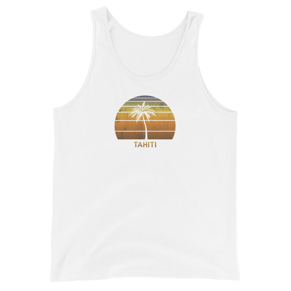 Retro Tahiti French Polynesia Vintage Sunset Beach Vacation Souvenir Unisex Tank Top