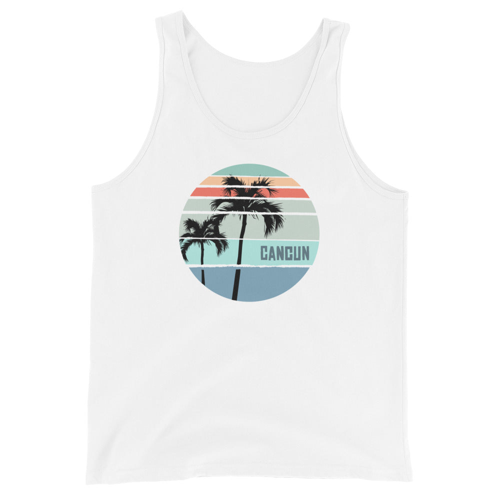 Cool Cancun Mexico Palm Tree Vacation Souvenir Artistic Unisex Tank Top