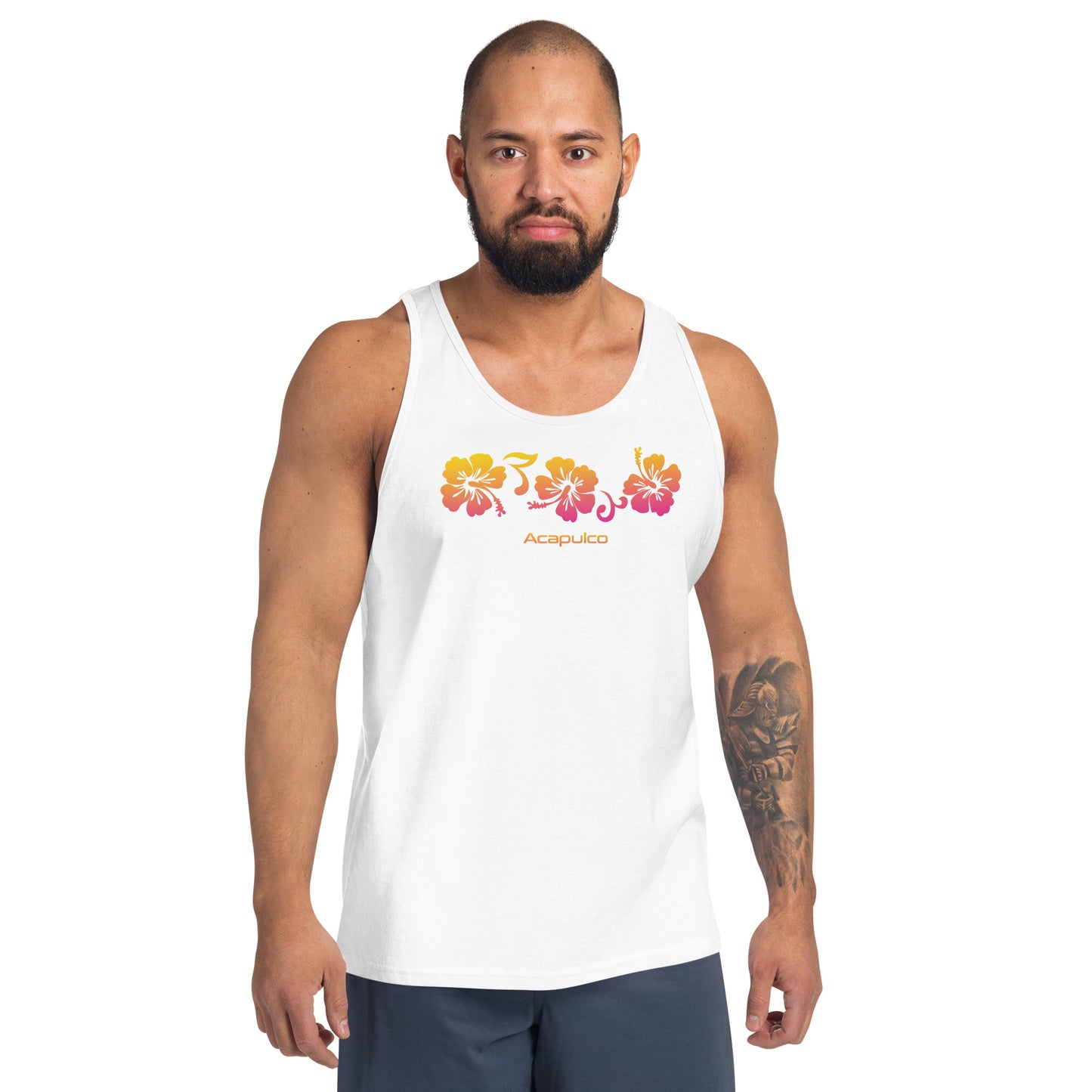 Acapulco Mexico Unisex Tank Top Hibiscus Souvenir Vacation