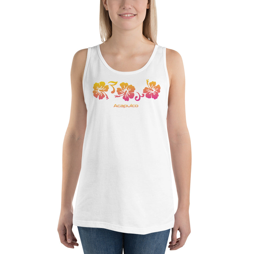 Acapulco Mexico Unisex Tank Top Hibiscus Souvenir Vacation