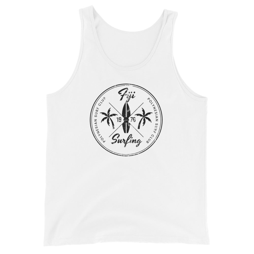 Retro Fiji Beach Surfing Fan Vacation Souvenir Unisex Tank Top
