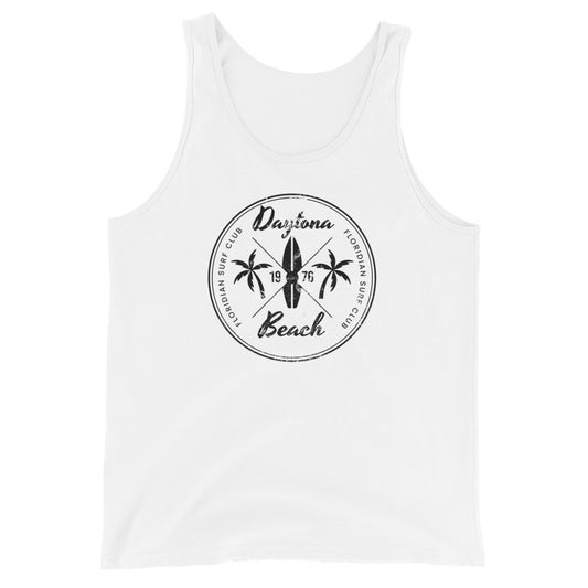 Retro Daytona Beach Florida Surfing Fan Vacation Souvenir Unisex Tank Top