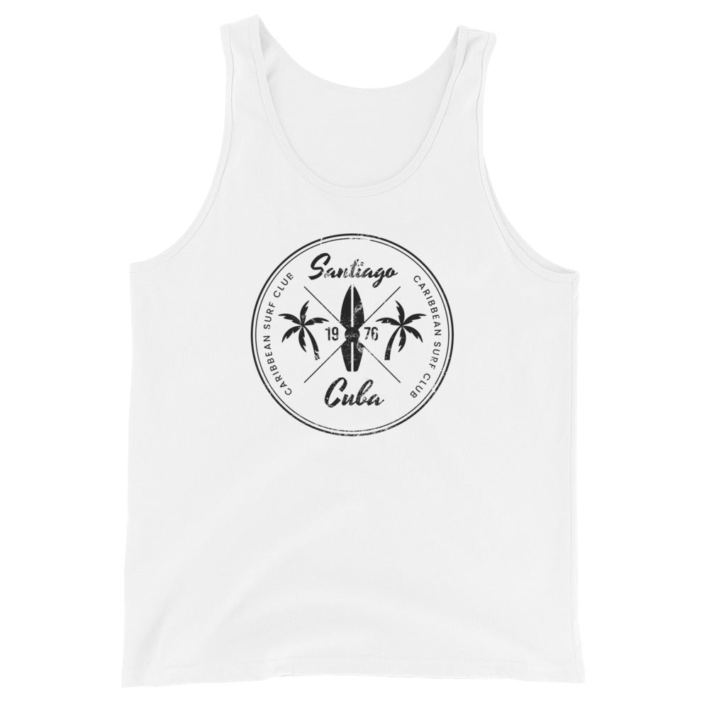 Retro Santiago de Cuba Beach Surfing Fan Vacation Souvenir Unisex Tank Top