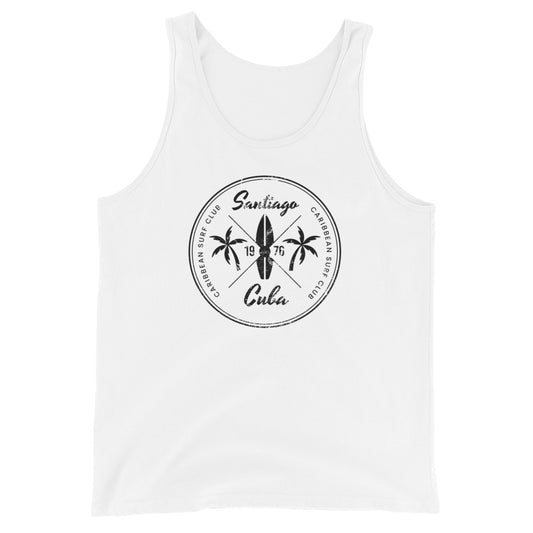 Retro Santiago de Cuba Beach Surfing Fan Vacation Souvenir Unisex Tank Top