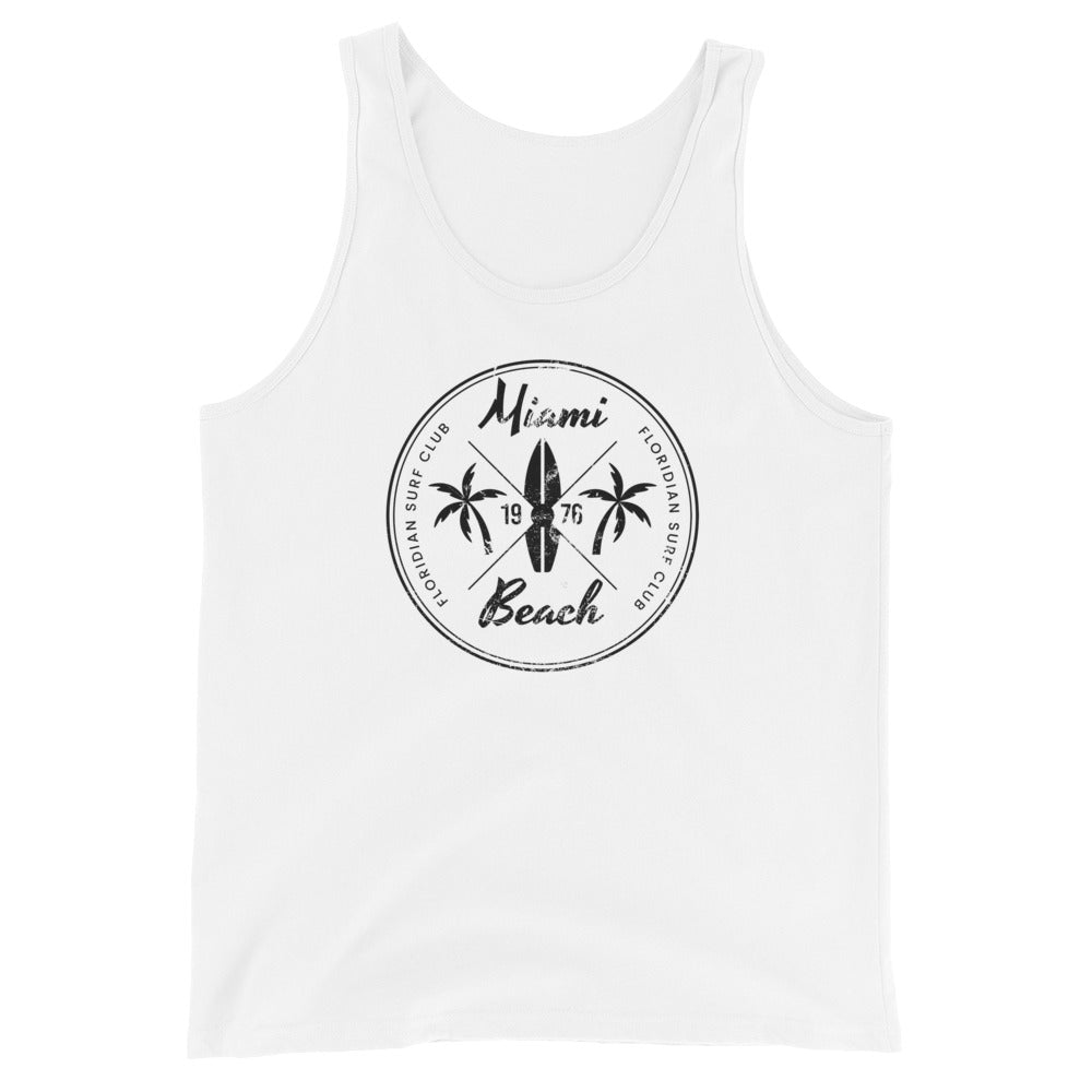 Retro Miami Beach Florida Surfing Fan Vacation Souvenir Unisex Tank Top