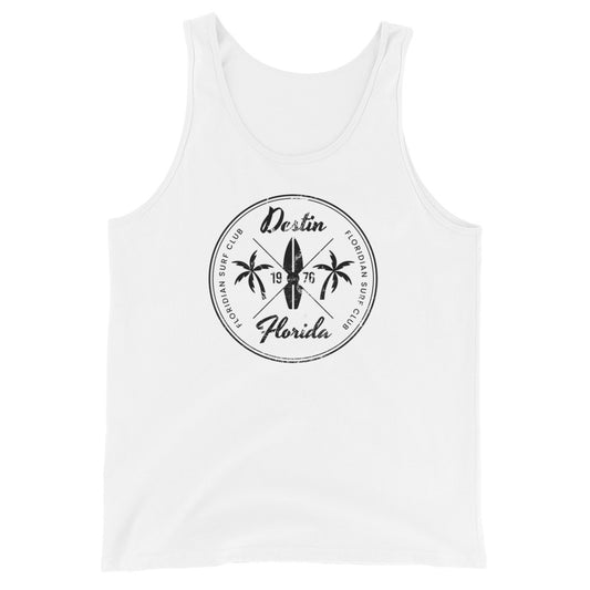 Retro Destin Florida Beach Surfing Fan Vacation Souvenir Unisex Tank Top