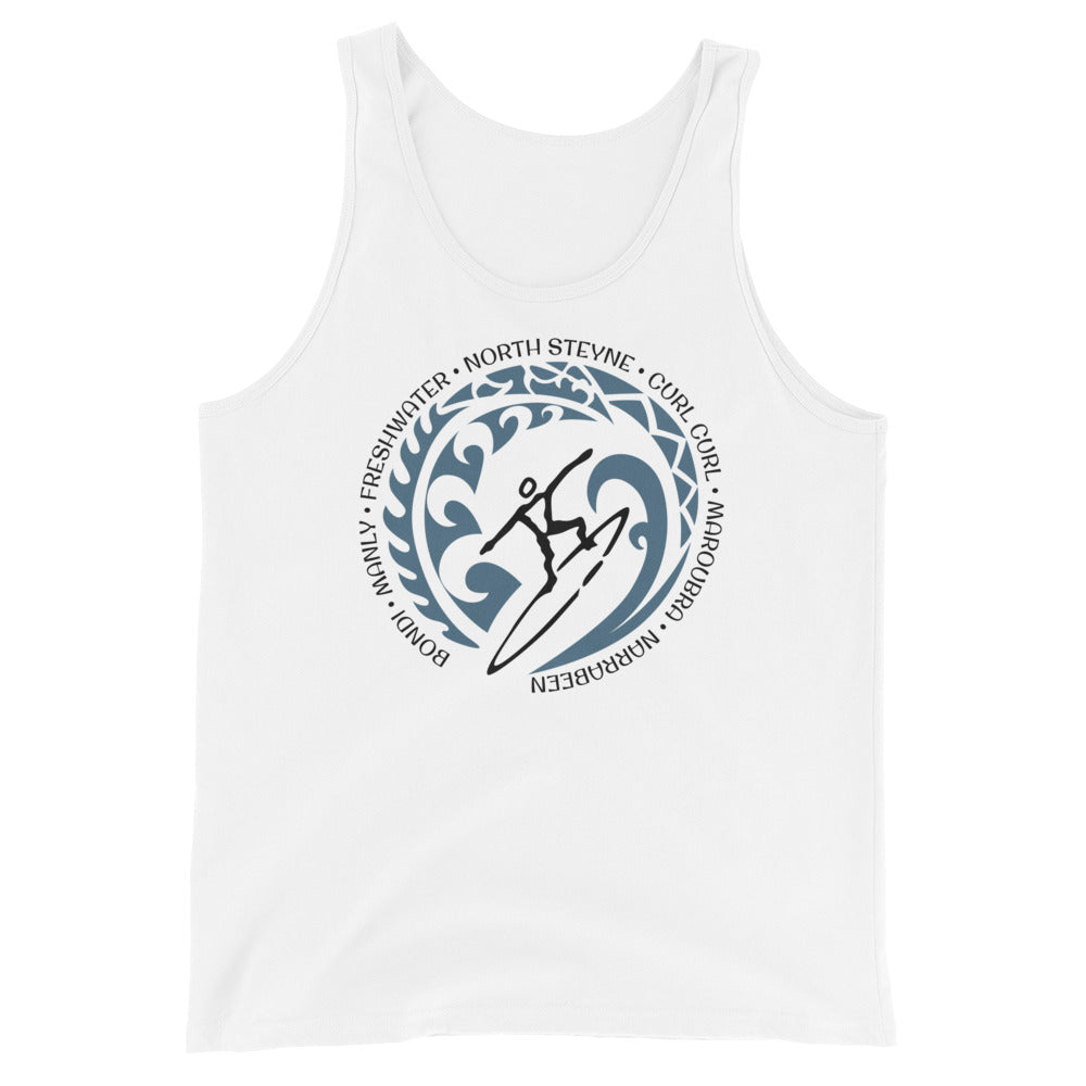 Sydney Australia Unisex Tank Top Vintage Surfing Fan