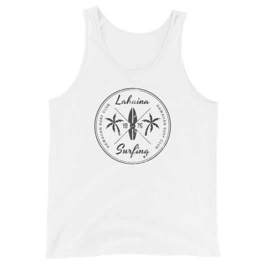 Vintage Lahaina Maui Hawaii Surfing Fan  Hawaiian Surfer Unisex Tank Top