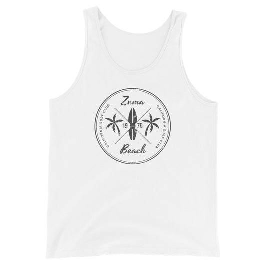 Vintage Zuma Beach California Surfing Fan Surfer Unisex Tank Top