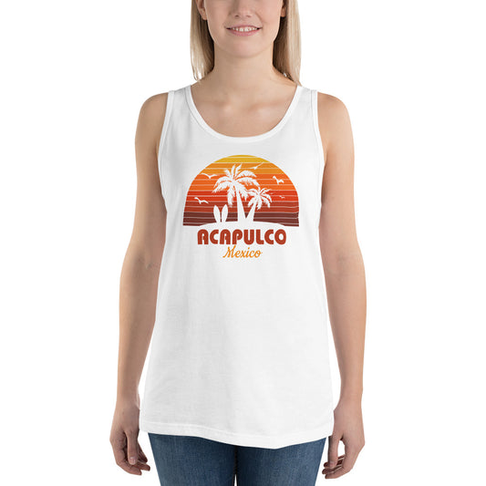 Acapulco Mexico Sunset Retro Souvenir Beach Unisex Tank Top