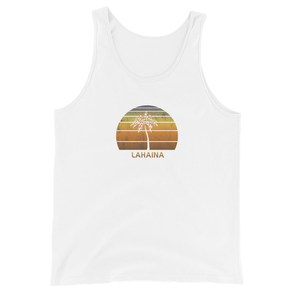 Retro Lahaina Maui Hawaii Christmas Family Vacation Souvenir Sunset Unisex Tank Top