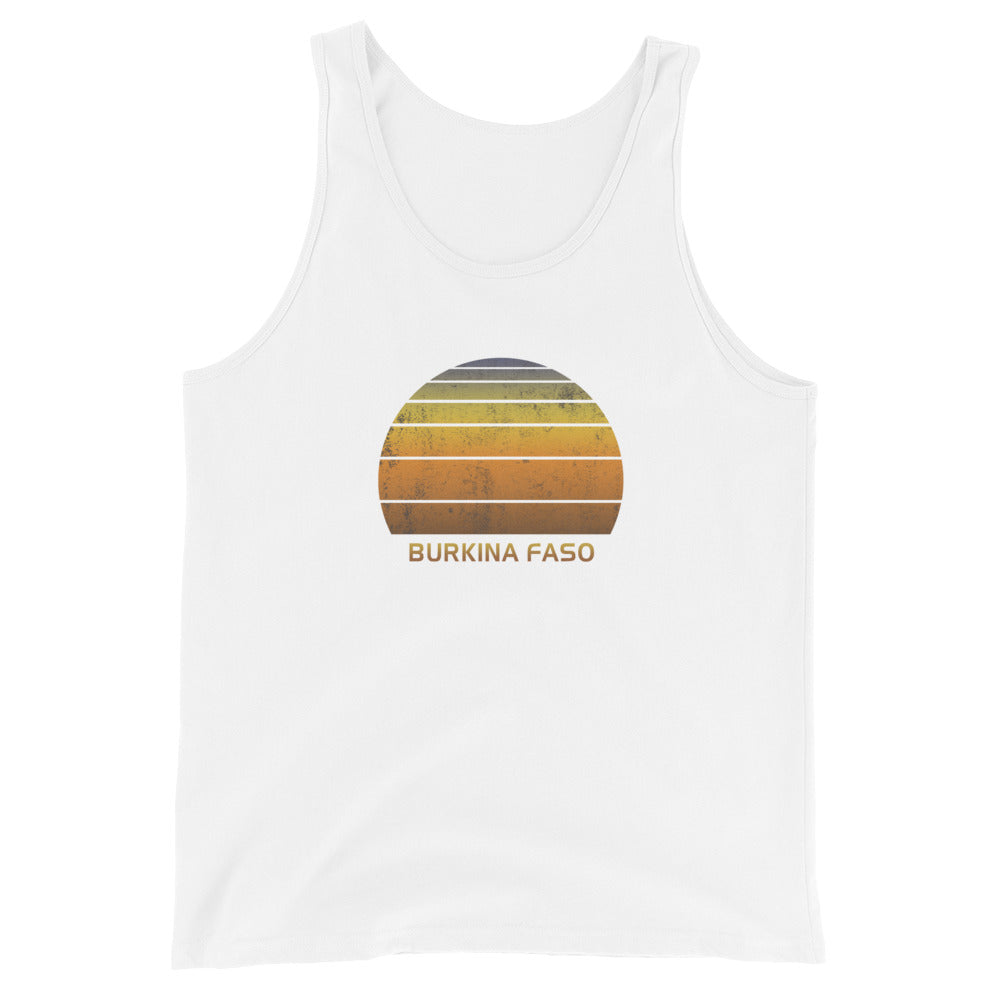 Retro Burkina Faso Sunset Vintage African Native Vacation Souvenir Unisex Tank Top