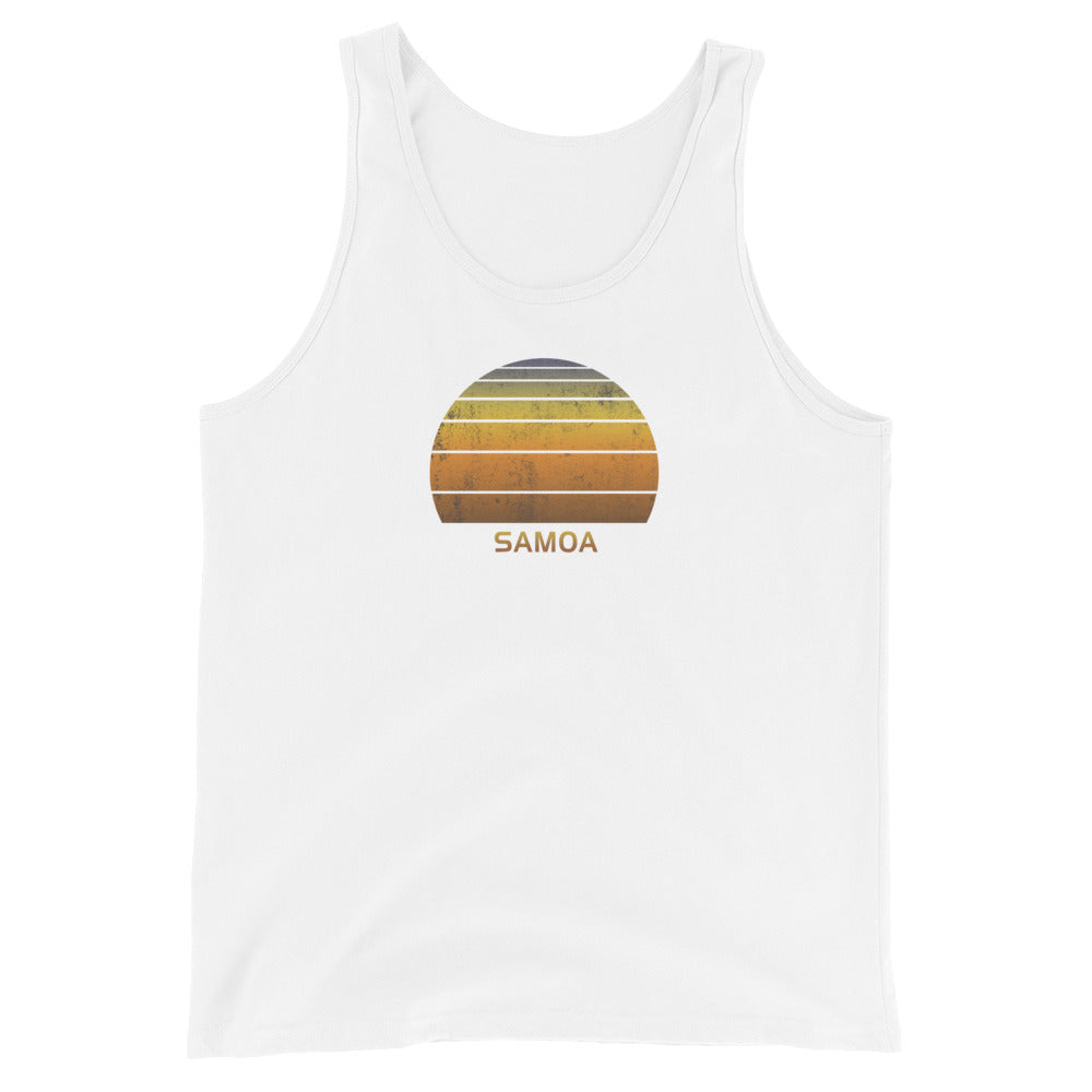 Retro Samoa Vintage Sunset Vacation Souvenir Unisex Tank Top