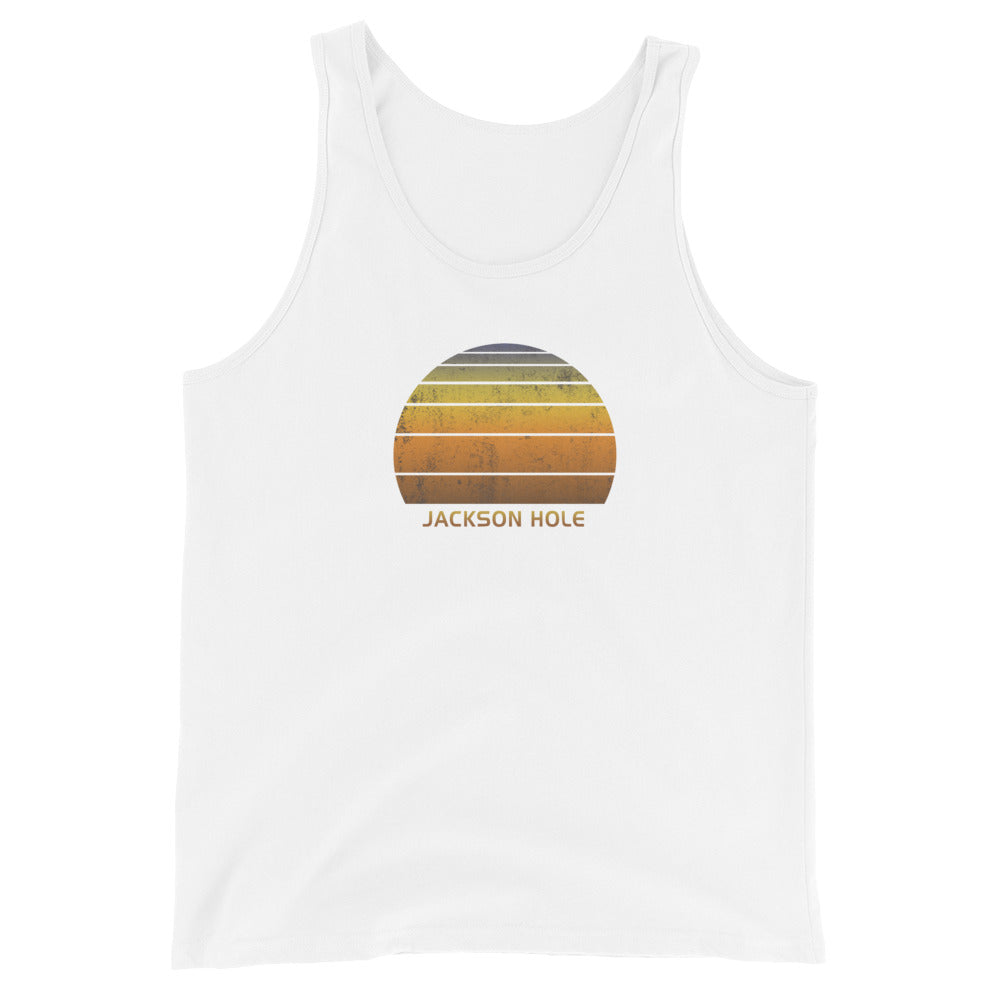 Retro Jackson Hole Wyoming Vintage Sunset Vacation Souvenir Unisex Tank Top