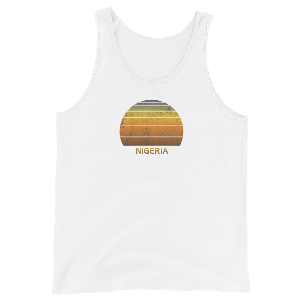 Retro Nigeria Africa Unisex Tank Top Vintage Sunset Vacation Souvenir