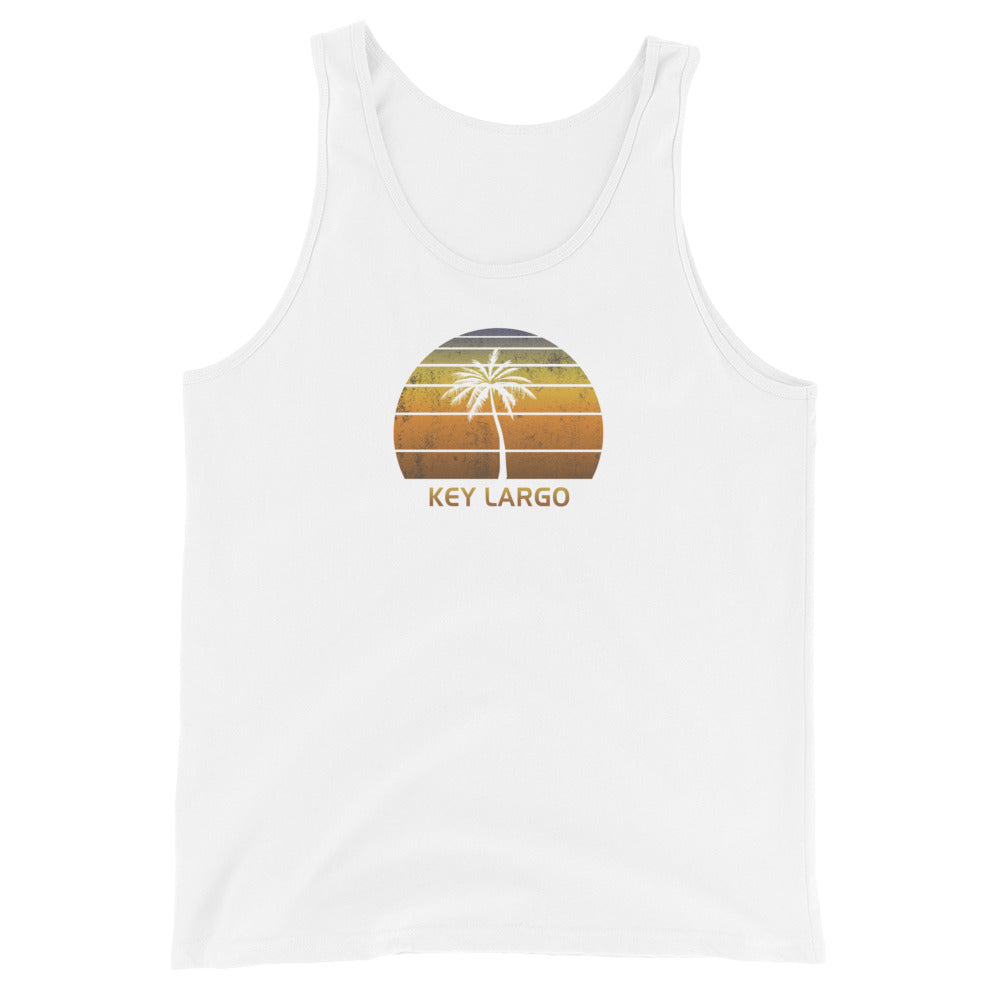 Retro Key Largo Florida Unisex Tank Top Vintage Sunset Beach Vacation Souvenir