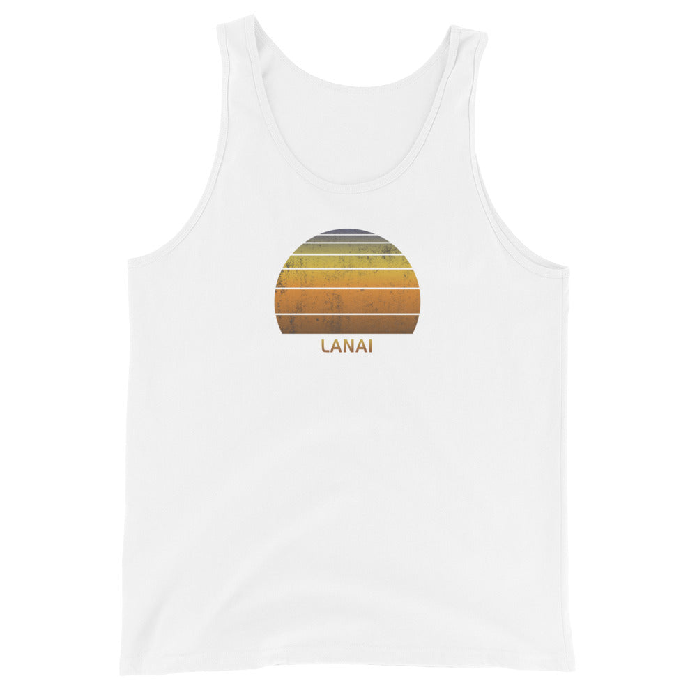 Retro Lanai Hawaii Unisex Tank Top Vintage Sunset Vacation Souvenir