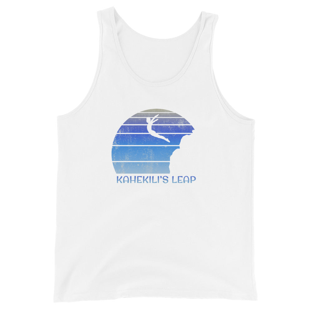 Kahekili’s Leap Lanai Hawaii Cliff Diving Fan Unisex Tank Top