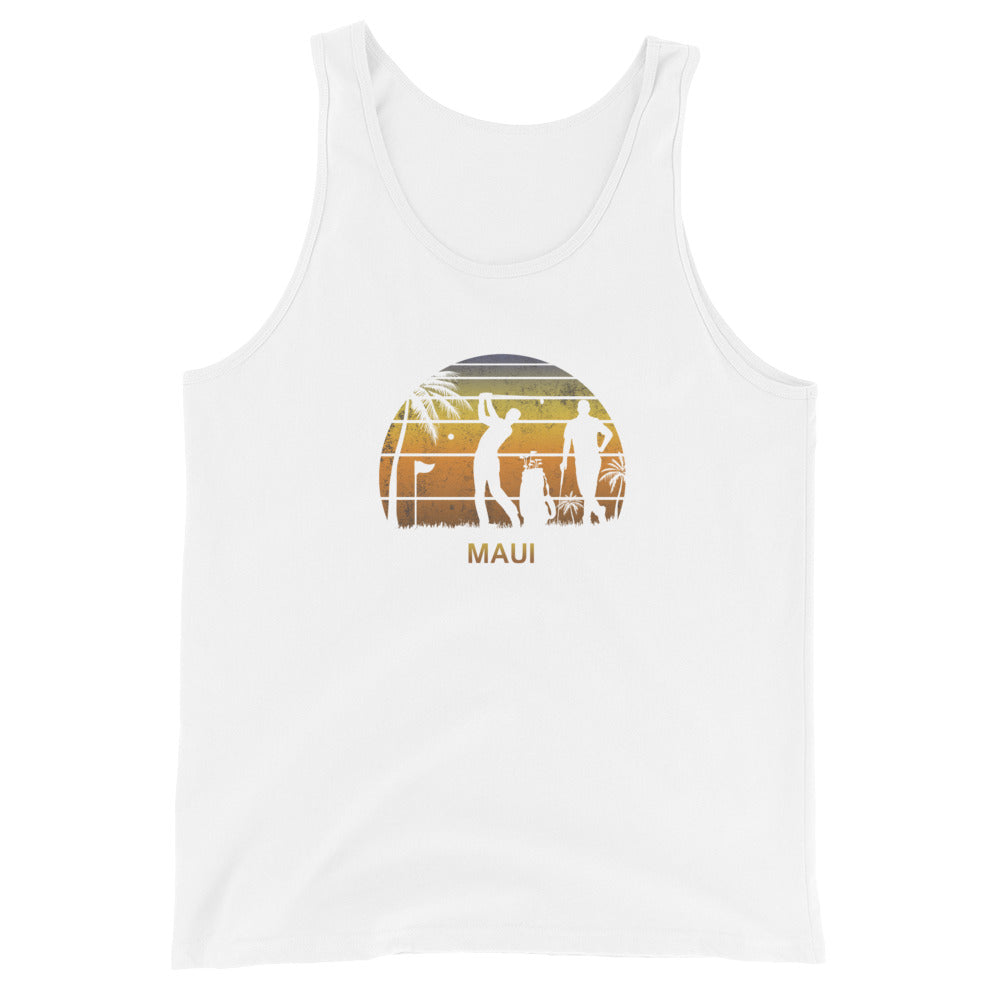 Retro Maui Hawaii Golf Golfing Fan Golfer Gift Unisex Tank Top