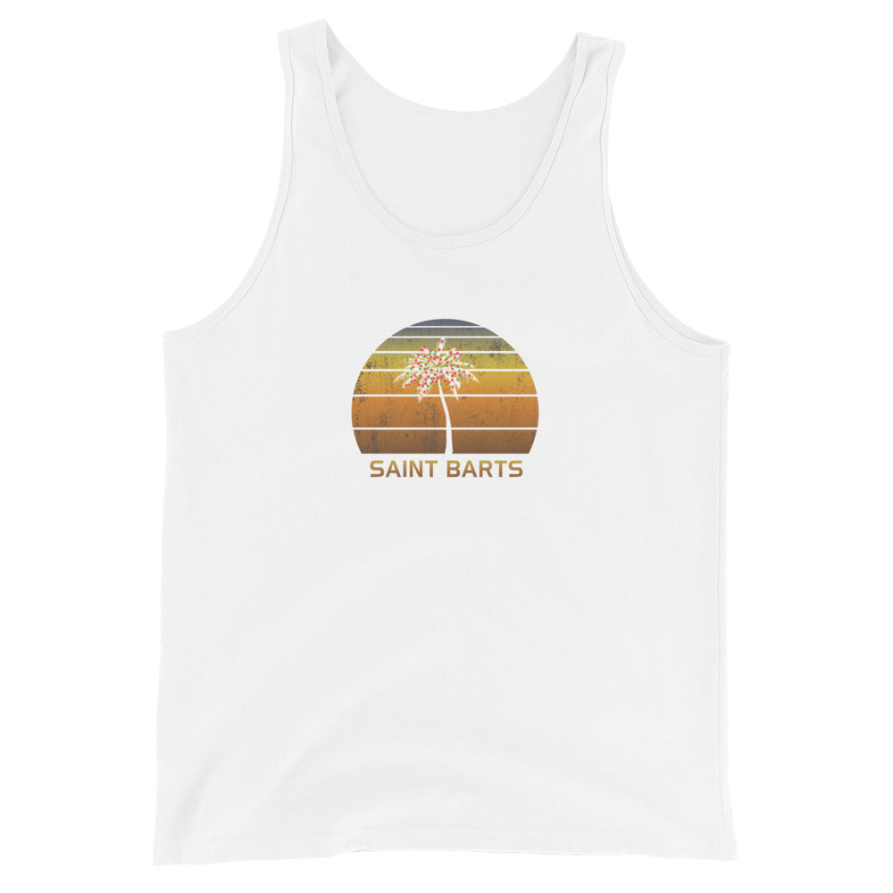 Retro Saint Barts Unisex Tank Top Christmas Family Vacation Souvenir Sunset