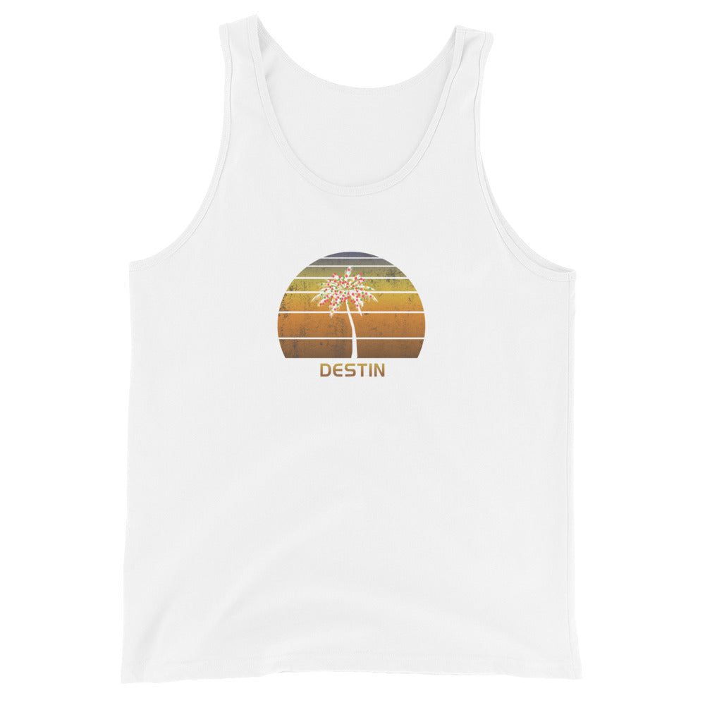 Retro Destin Florida Unisex Tank Top Christmas Family Vacation Souvenir Sunset