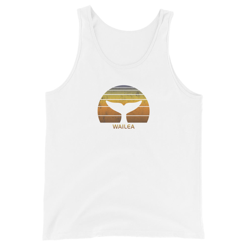 Wailea Maui Hawaii Whale Watching Fan Retro Sunset Unisex Tank Top