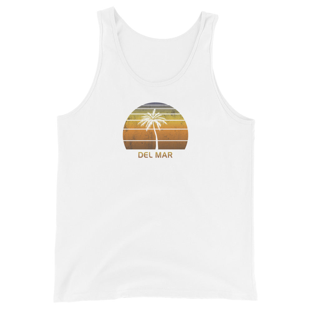 Retro Del Mar California Vintage Sunset Beach Vacation Souvenir Unisex Tank Top