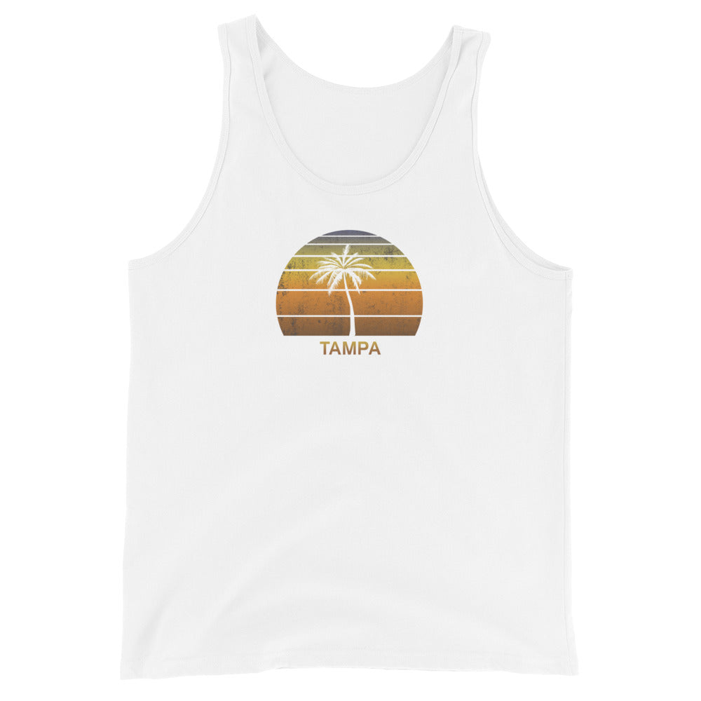 Retro Tampa Florida Vintage Sunset Beach Vacation Souvenir Unisex Tank Top