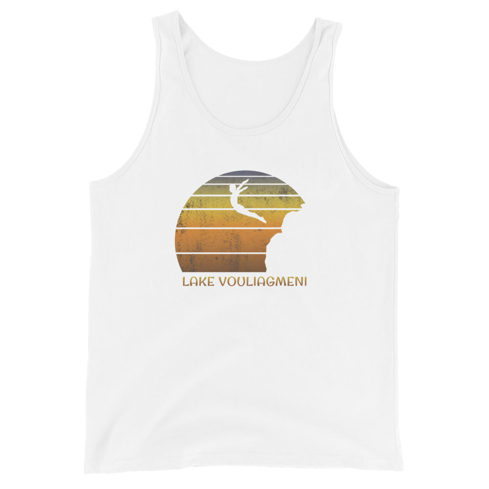 Cool Lake Vouliagmeni Greece Cliff Diving Fan Unisex Tank Top